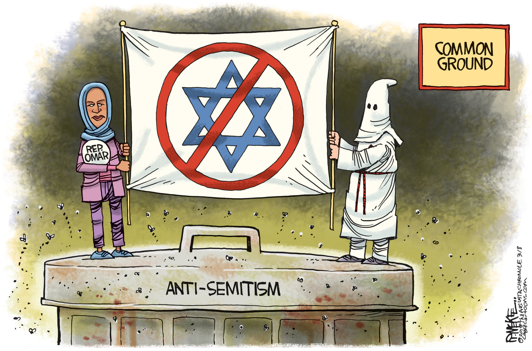 Omar Anti Semitism by Rick McKee, The Augusta Chronicle
